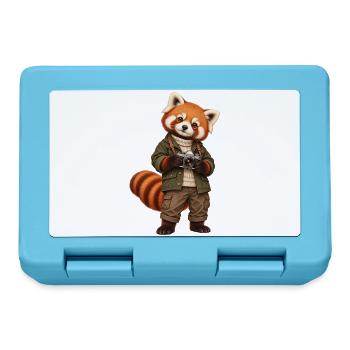 Red Panda Fotograf mit Kamera - Brotdose - Saphirblau - Vorne