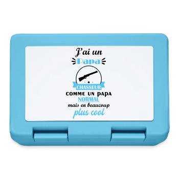 J'ai un papa chasseur, cadeau de naissance - Boîte à goûter - bleu saphir - Devant
