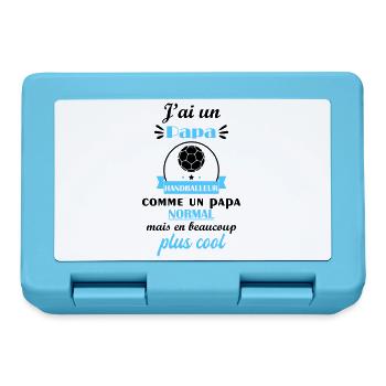 J'ai un papa handballeur, cadeau de naissance - Boîte à goûter - bleu saphir - Devant