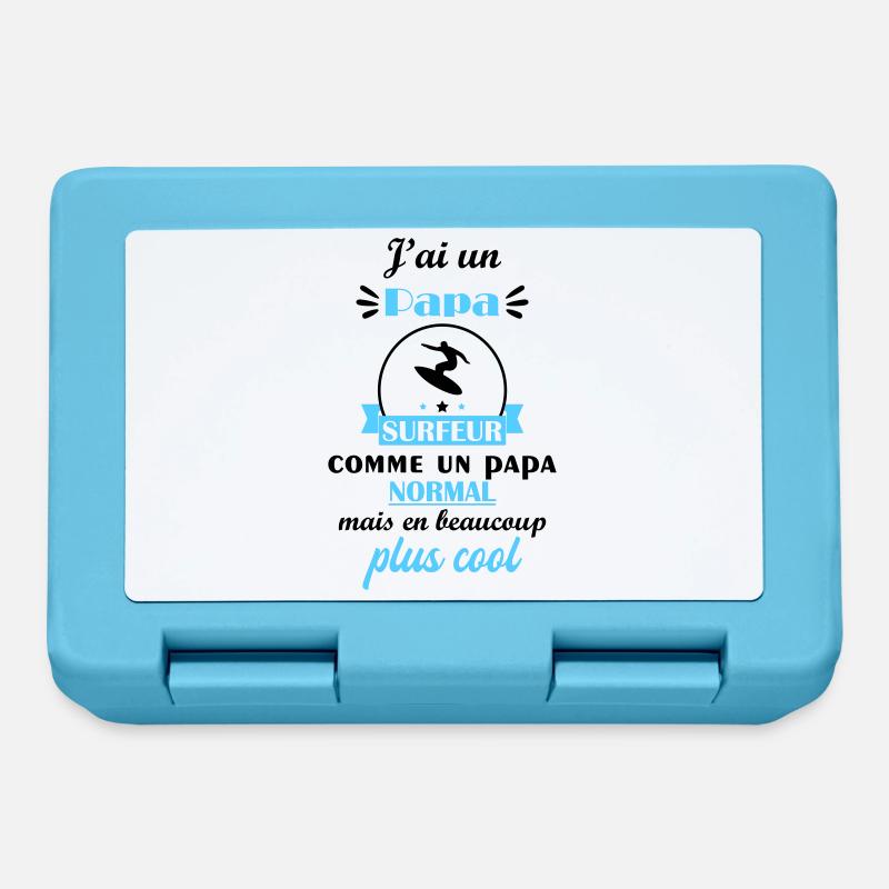 J'ai un papa surfeur, cadeau de naissance - Boîte à goûter - bleu saphir