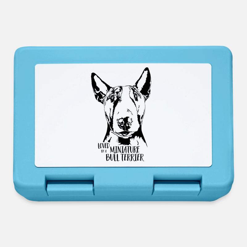 Aimé par un BULL TERRIER MINIATURE Chiens Wilsigns - Boîte à goûter - bleu saphir