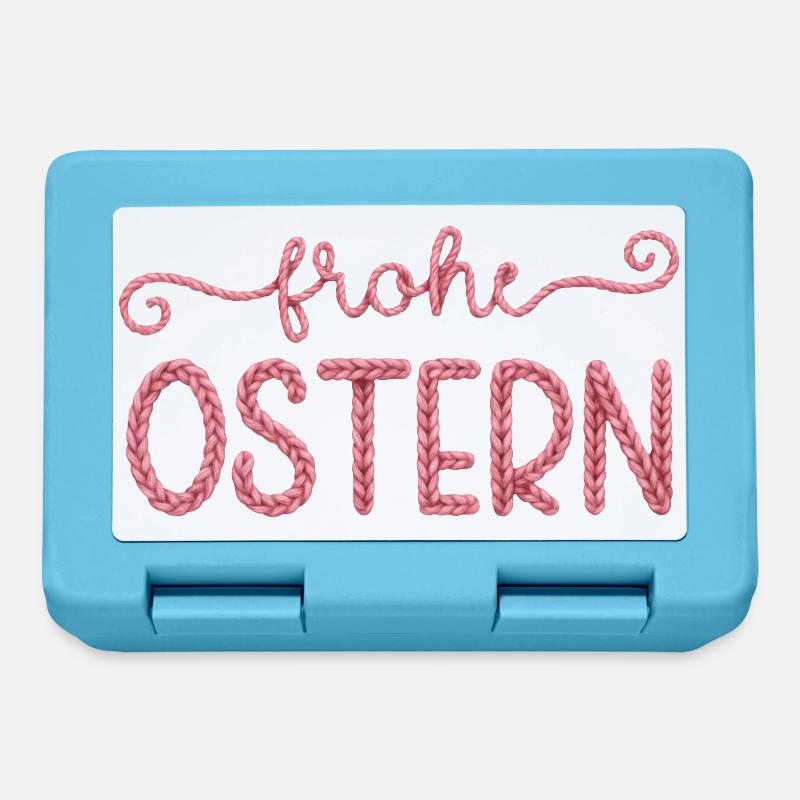 Frohe Ostern - Brotdose - Saphirblau