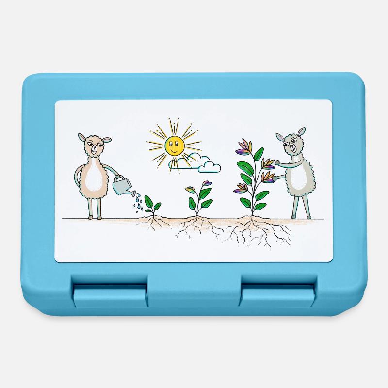 Jardin de lamas coloré - Boîte à goûter - bleu saphir