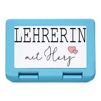 Lehrerin mit Herz - Brotdose - Saphirblau - Vorne