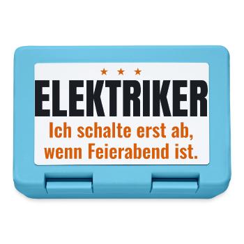 Elektriker Shirt – Ich schalte bei Feierabend ab - Brotdose - Saphirblau - Vorne