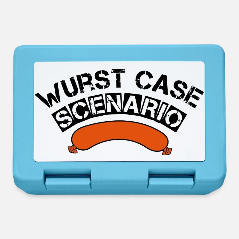 Wurst case scenario grillen BBQ Griller Geschenk - Brotdose - Saphirblau
