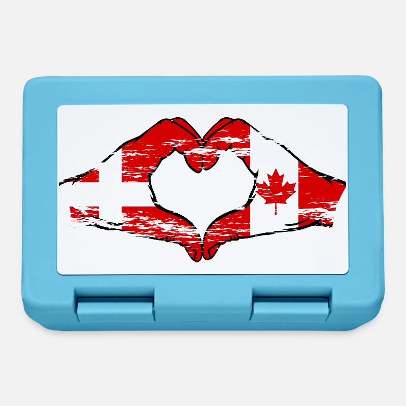 Danemark Canada forme de coeur avec les mains utilisées - Boîte à goûter - bleu saphir