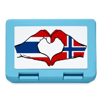 Thailand Schweden Flagge Hände Herzform - Brotdose - Saphirblau - Vorne