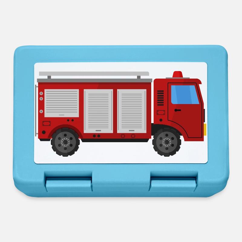 Camion de pompiers - Boîte à goûter - bleu saphir