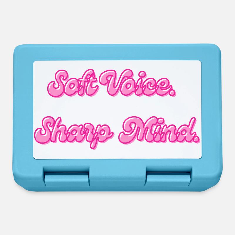 Soft Voice Sharp Mind | Motivationsspruch - Brotdose - Saphirblau