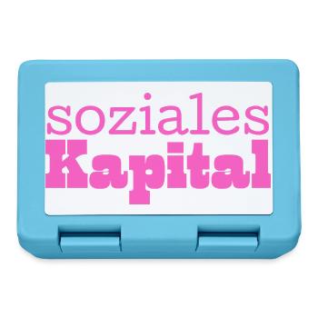Soziales Kapital pink - Brotdose - Saphirblau - Vorne