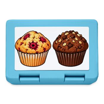 Muffin-Duo Himbeer Schoko - Brotdose - Saphirblau - Vorne