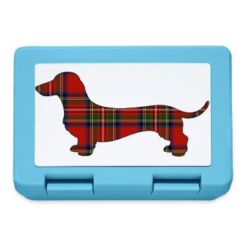 Tartan-Wursthund | Pyrenäenlinien-Labor - Brotdose - Saphirblau - Vorne
