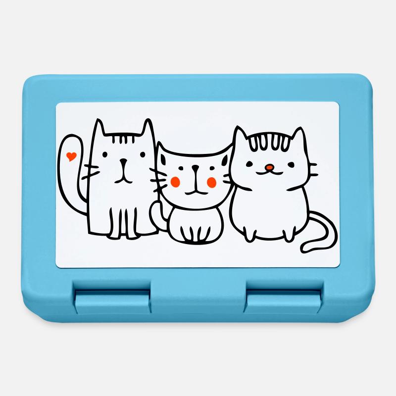 drei kleine Katzen - Brotdose - Saphirblau