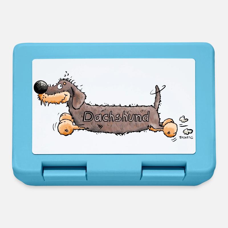 Niedlicher Dackel - Brotdose - Saphirblau