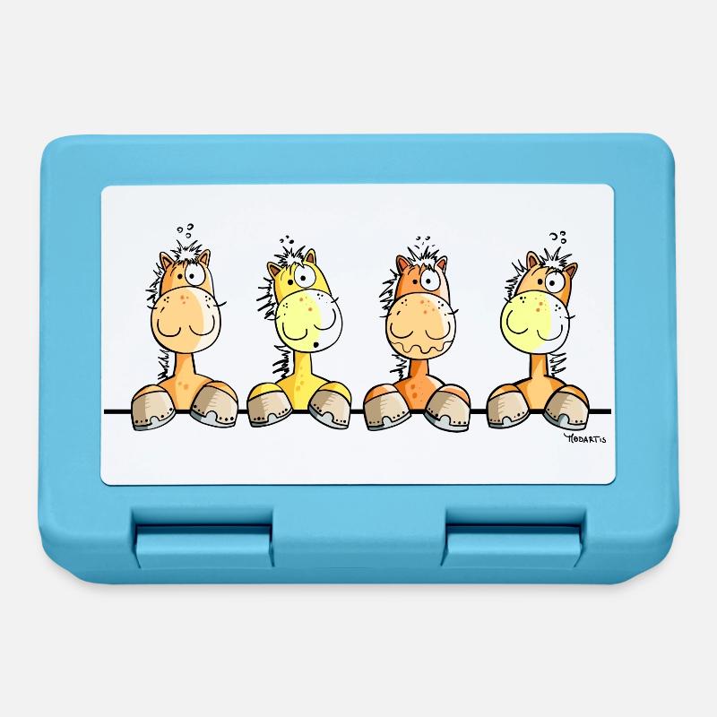 Drôle Chevaux - Boîte à goûter - bleu saphir