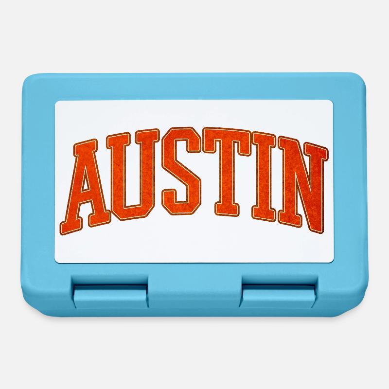 Lettrage universitaire d’Austin - Boîte à goûter - bleu saphir