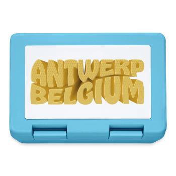 Antwerp Belgium Wortbild Retro Stil - Brotdose - Saphirblau - Vorne