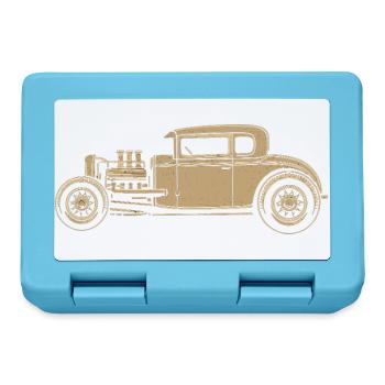 Hot Rod Vintage Illustration – V8 Custom Car - Lunchbox - sapphire blue - Front