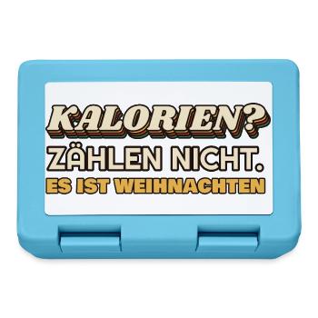 Kalorien zählen nicht - es ist Weihnachten - Brotdose - Saphirblau - Vorne
