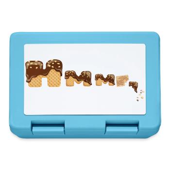 Schoko Waffel lecker - Brotdose - Saphirblau - Vorne