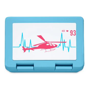 Hubschrauber Herzschlag Ekg Pilot - Brotdose - Saphirblau - Vorne