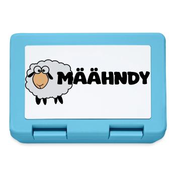 Määhndy - Mandy Namensshirt mit Schafnote - Brotdose - Saphirblau - Vorne