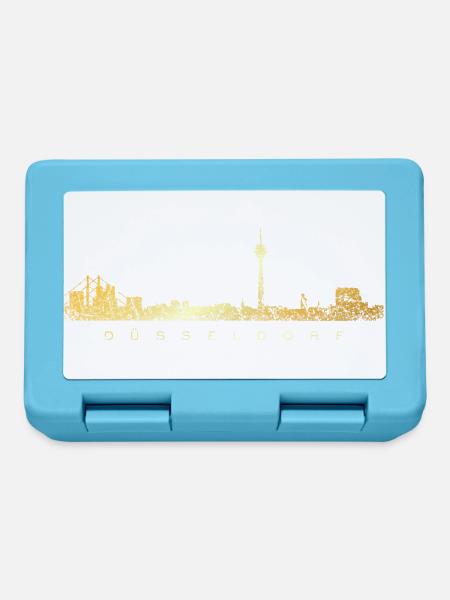 Düsseldorfer Skyline Düsseldorf (Vintage Goldgelb) - Brotdose - Saphirblau