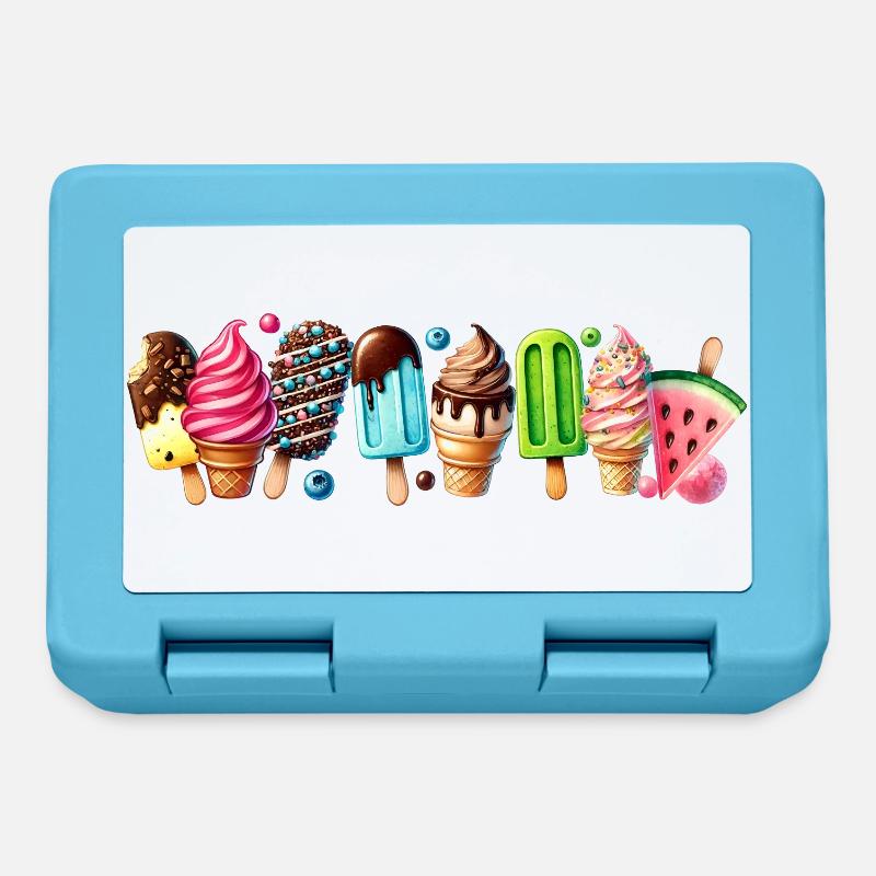 Einen süßen Touch mit diesen bunten Eis-Motiven - Brotdose - Saphirblau