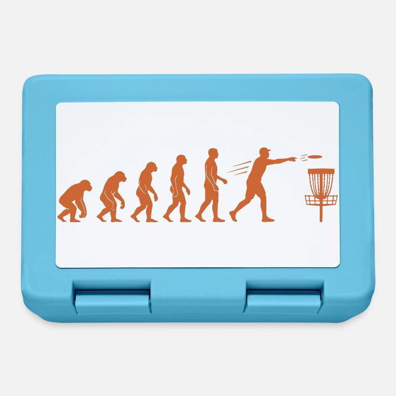 Disc Golf Evolution Funny Disc Golfer Flying Disc - Lunchbox - sapphire blue