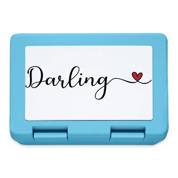 Darling Herz Typographie - Brotdose - Saphirblau - Vorne