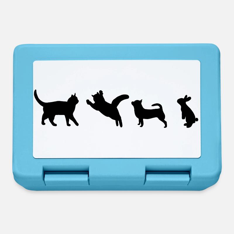 Chat Chien Lapin Animaux Silhouette Silhouette - Boîte à goûter - bleu saphir