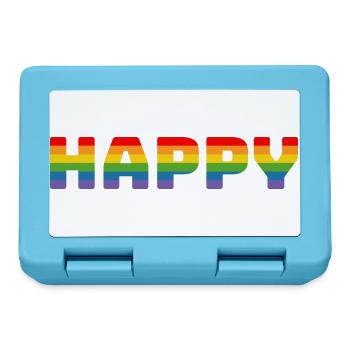 Pride Rainbow Tshirt Happy | LGBT lgbtqi queer - Lunchbox - sapphire blue - Front