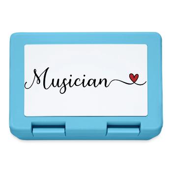 Musikerherz-Typografie - Brotdose - Saphirblau - Vorne