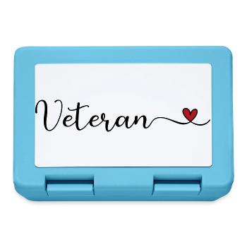 Veteranen-Herztypografie - Brotdose - Saphirblau - Vorne