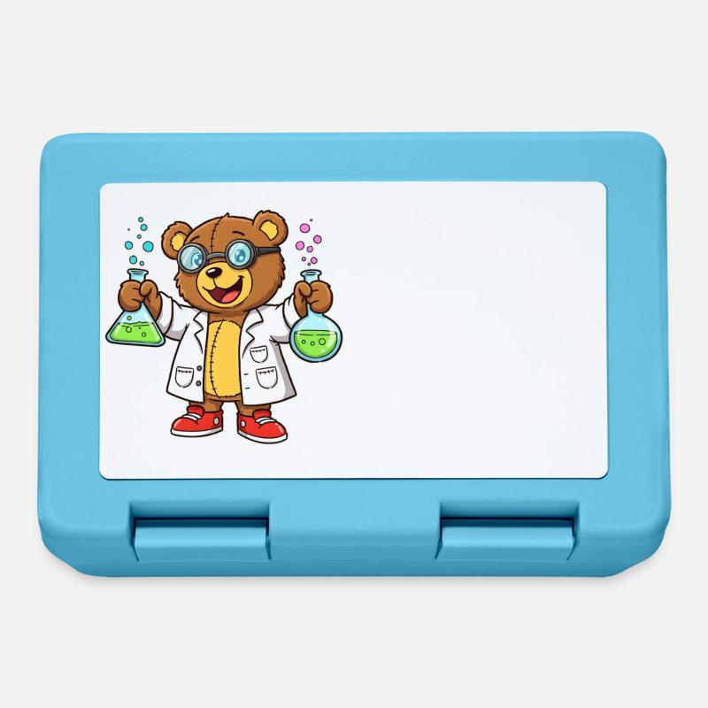 Teddy Bear Mad Scientist - Lunchbox - sapphire blue