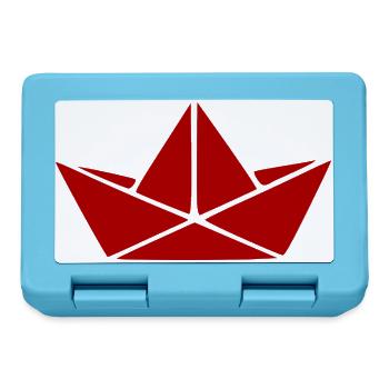 Papierschiffchen Origami Schiff Geschenk Boot - Brotdose - Saphirblau - Vorne