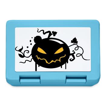 black halloween pumpkin with glowing eyes - Lunchbox - sapphire blue - Front