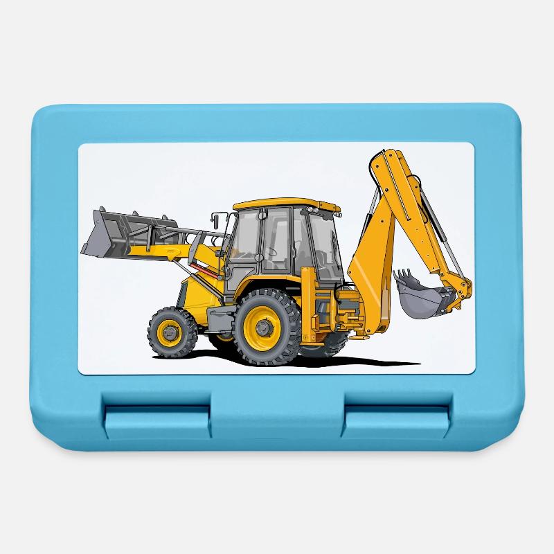 Baggerlader Traktor - Brotdose - Saphirblau