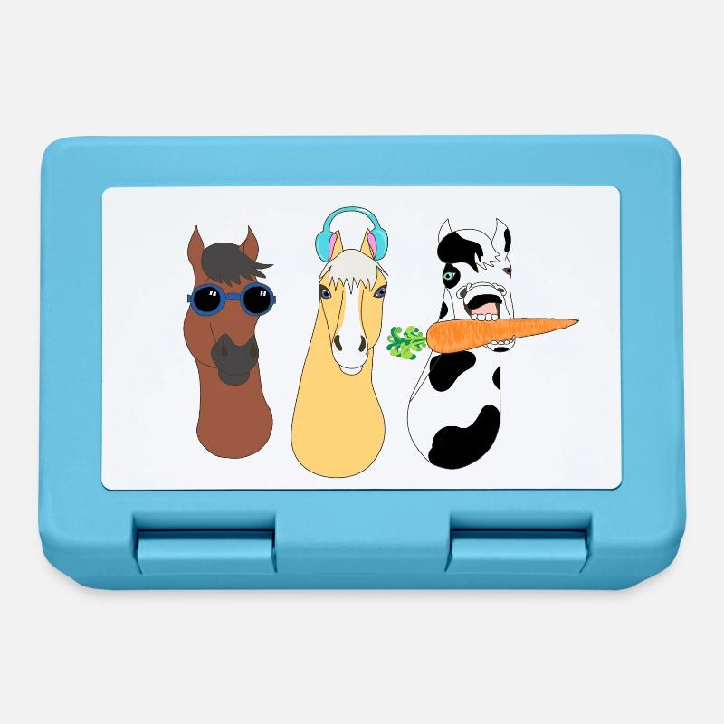 Design Animaux Funky avec Accessoires Colorés - Boîte à goûter - bleu saphir
