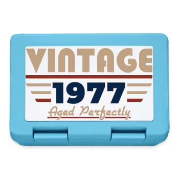 49. Geburtstag Geschenk Mann Vintage Jahrgang 1977 - Brotdose - Saphirblau - Vorne