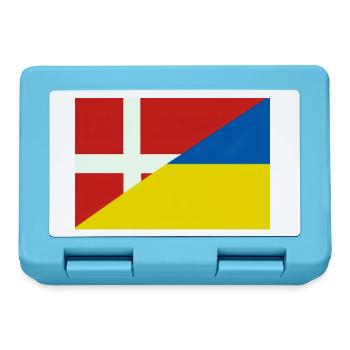 Dänemarkische Ukraine-Flagge – dänische und ukrainische Flagge - Brotdose - Saphirblau - Vorne