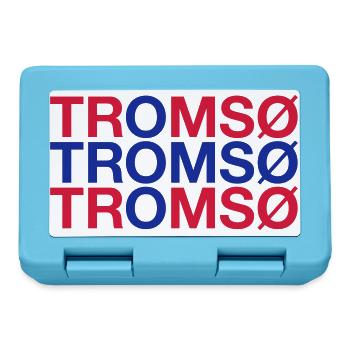 TROMSO Norway Norwegen Norge Norwegische Flagge - Brotdose - Saphirblau - Vorne