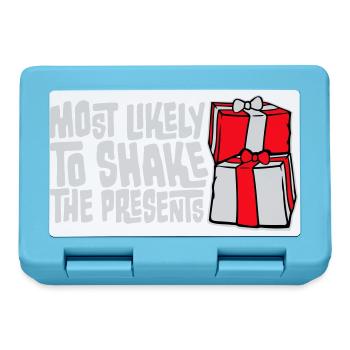 Le plus susceptible de secouer les cadeaux Noël Fun - Boîte à goûter - bleu saphir - Devant