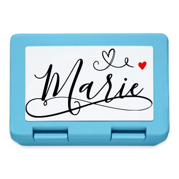 Marie surname first name with heart décor - Lunchbox - sapphire blue - Front