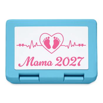 Ich werde Mama 2027 - Schwangerschaft Verkünden - Brotdose - Saphirblau - Vorne