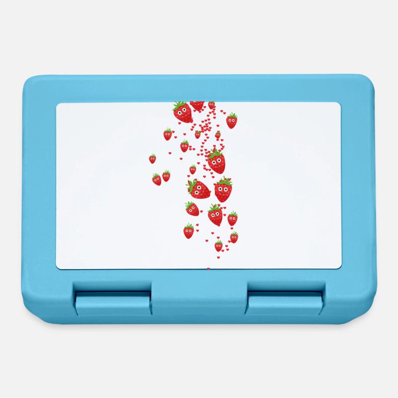 erdbeeren,erdbeere,muster,herzen - Brotdose - Saphirblau