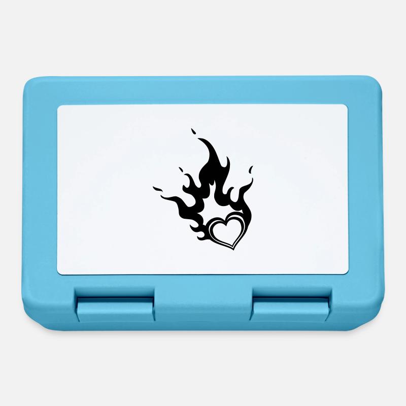burning heart - Lunchbox - sapphire blue