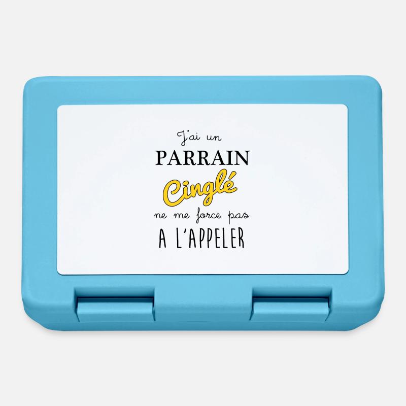 j'ai un parrain cinglé ne me force pas a l'appler - Boîte à goûter - bleu saphir
