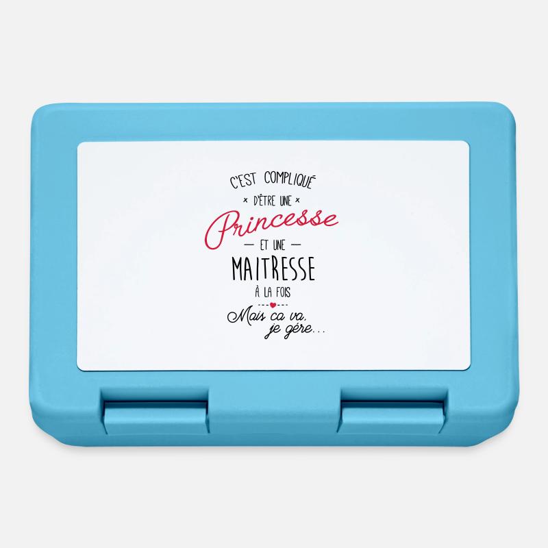 princesse et maitresse - Boîte à goûter - bleu saphir